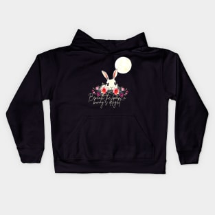 Beneath The Moon,a Bunny's Delight Kids Hoodie